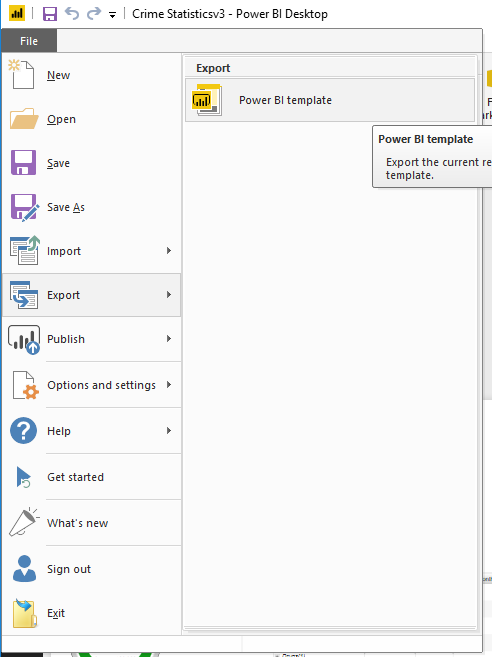 Export Template in Power BI