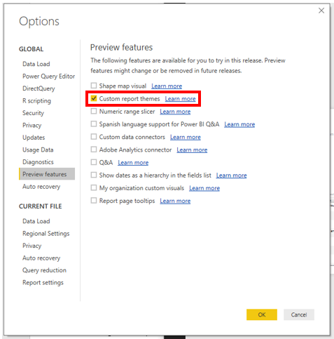 Power BI Options