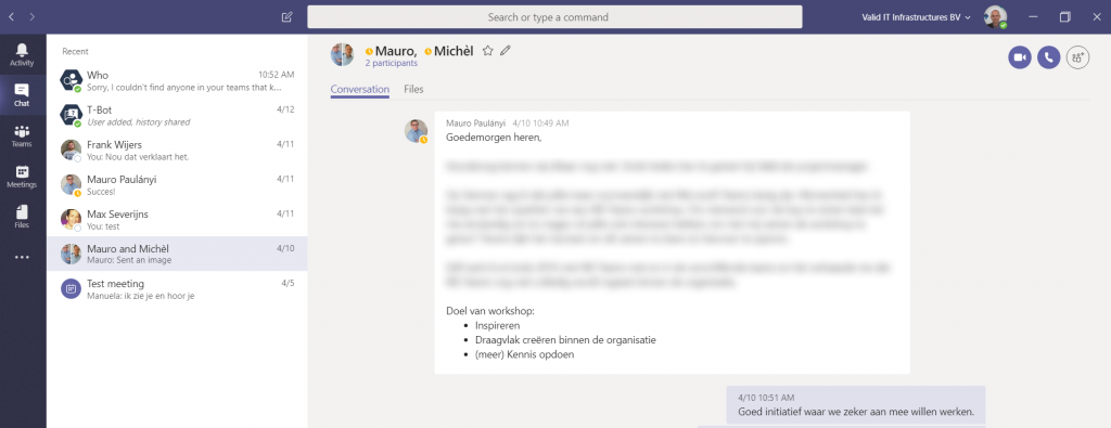 Microsoft Teams Chat