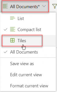 Tiles view features in New SharePoint library