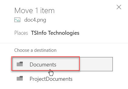 Move to feature in modern SharePoint