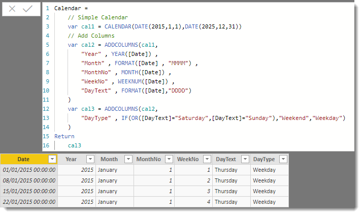 Final calendar formula