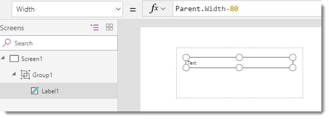 Dimensions of item in group