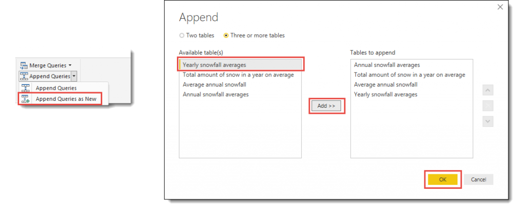 appending queries