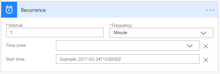 Recurrence trigger with additional parameters